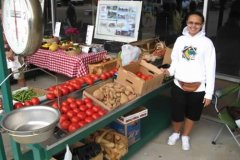 Snaps, sweet potatoes, and tomatoes