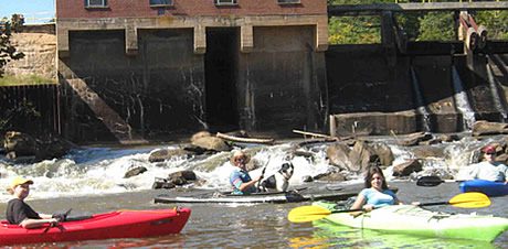 photo of kayaks on Banister River Lake in the Town of Halifax Virginia