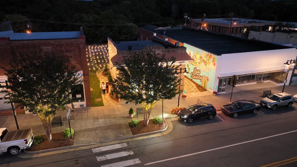 aerial photo of downtown Halifax Virginia